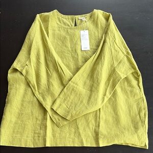 Eileen Fisher Green Boxy Blouse Relaxed Fit - Brand new with tags